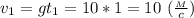 v_1=gt_1=10*1=10\ (\frac{_M}{c})\\