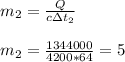 m_2=\frac{Q}{c\з t_2}\\\\
m_2=\frac{1344000}{4200*64}=5