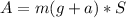 A = m(g+a)*S