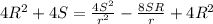 4R^2+4S=\frac{4S^2}{r^2}-\frac{8SR}{r}+4R^2