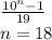 \frac{10^n-1}{19}\\
n=18