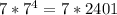 7*7^4 = 7*2401
