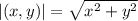|(x,y)|= \sqrt{ x^{2} + y^{2} }
