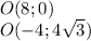 O(8;0)\\
O(-4; 4\sqrt{3})