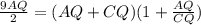 \frac{9AQ}{2}=(AQ+CQ)(1+\frac{AQ}{CQ})\\

