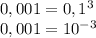 0,001 =0,1^{3}\\
0,001=10^{-3}