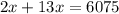 2x+13x=6075\\
