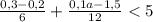 \frac{0,3-0,2}{6} + \frac{0,1a-1,5}{12} <5
