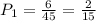 P_1=\frac6{45}=\frac{2}{15}