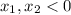 x_{1},x_{2}<0\\
