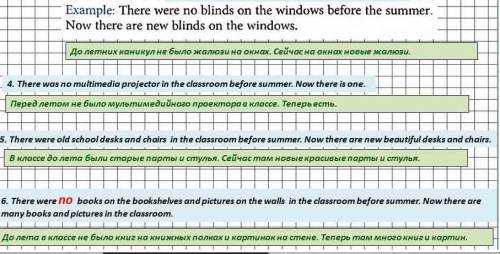 Compare the pictures of the classroom before and after the summer .what's different? what's the same