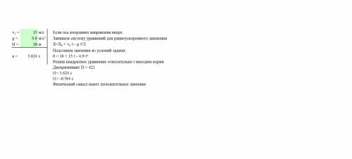 Тело брошено вверх с некоторой высоты определить время попадания на землю