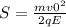 S= \frac{mv 0^{2} }{2qE}