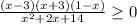 \frac{(x-3)(x+3)(1-x)}{ x^{2} +2x+14} \geq 0
