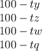 100-ty\\
100-tz\\
100-tw\\
100-tq