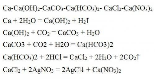 Ca-ca(oh)2-caco3-ca(hco3)2- cacl2-ca(no3)2