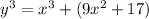 y^3=x^3+(9x^2+17)\\
