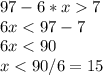 97-6*x7
 \\ 6x