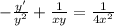-\frac{y'}{y^2}+\frac{1}{xy}=\frac{1}{4x^2}
