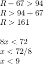 R-6794
 \\ R94+67
 \\ R161 
 \\ \\ 8x