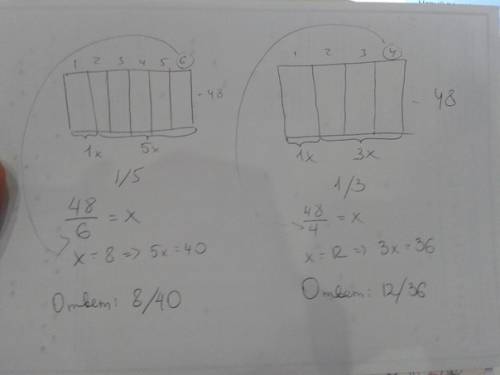 Как разделить 48 на отношение 1/5 и 1/3 ? скажите