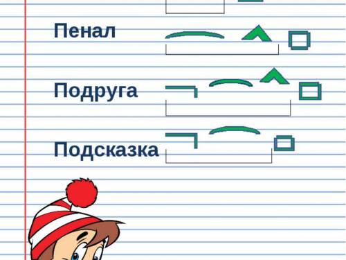 Как нарисовать схему под слова пенал?