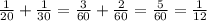 \frac{1}{20} + \frac{1}{30} = \frac{3}{60} + \frac{2}{60} = \frac{5}{60} = \frac{1}{12} 
 \\