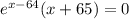 e^{x-64}(x+65)=0
