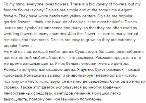 Сочинение на тему мой любимый цветок на