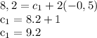 8,2=c_1+2(-0,5)

c_1=8.2+1

c_1=9.2