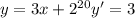 y=3x+2^{20}
 y'=3