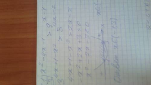 Решение неравенства 1/3^x^2-4x-1> 9^x-1