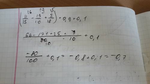 (11/15-19/10+5/18)*0,9+0,1 ,заранее !