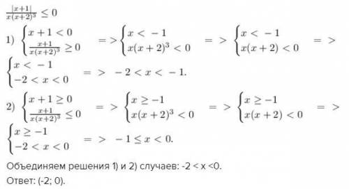 Решите неравенство |х+1| / х(х+2)^3 < = 0