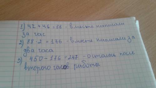 Таня её подруга должны написать 450 конвертов таня написала 46 конвертов в часа её подруга 42 конвер