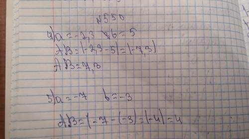 Вычислите расстояние между точками a(a) b(b) на координатной прямой: 4) a=-2,3 b=5; 5) a=-7 b=-3