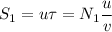 \displaystyle
S_1 = u\tau = N_1\frac{u}{v}
