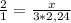 \frac{2}{1} = \frac{x}{3 * 2,24} 
