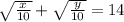 \sqrt{ \frac{x}{10} } +\sqrt{ \frac{y}{10} }=14
