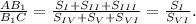 \frac{AB_1}{B_1C}= \frac{S_I+S_{II}+S_{III}}{S_{IV}+S_{V}+S_{VI}}= \frac{S_I}{S_{VI}}. 