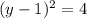 (y-1)^{2}=4

