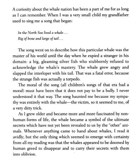 The voice of the whale (after farley mowat) (part i) a curiosity about the whale has been a i can re