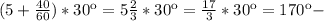 (5+ \frac{40}{60} )*30к=5\frac{2}{3} *30к=
\frac{17}{3}*30к=170к-