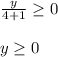 \frac{y}{4+1} \geq 0 \\ \\
y \geq 0
