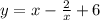 y=x-\frac{2}{x}+6