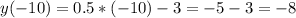 y(-10)=0.5*(-10)-3=-5-3=-8
