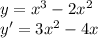 y=x^3-2x^2\\
y'=3x^2-4x