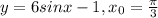 y=6sinx-1, x_{0} = \frac{ \pi } {3} 
