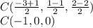 C( \frac{-3+1}{2}, \frac{1-1}{2}, \frac{2-2}{2})\\
C( -1,0,0)
