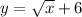 y= \sqrt{x} +6